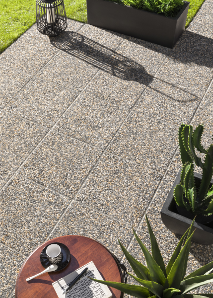 Dalle 40x40x3.7cm gravillons lavés gris -  6.25pces/m2 FIRST - P/120 - Zoom2